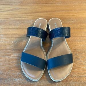 Black 2 strap flat sandals